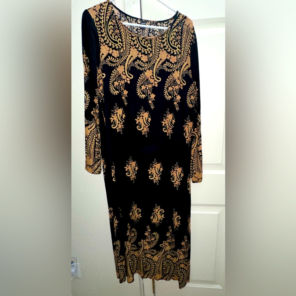 Gold and black medium dress